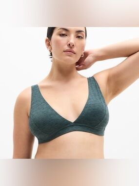 Athleta SoftLuxe Bra A-C Pine Heather XL NWT Green Bralette